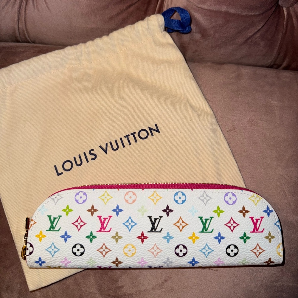 Louis Vuitton x Takashi Murakami White Multicolor Monogram Charlotte Pencil Case